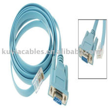 DB9 female to RJ45 Male cable Ethernet Extension Cable Blue